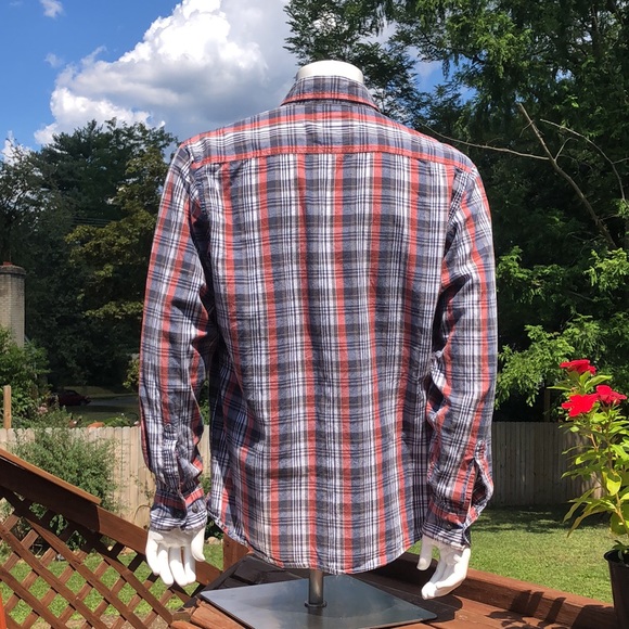 Wrangler Authentics 100% Cotton Long Sleeve Button Up Shirt Mens L - Picture 2 of 9